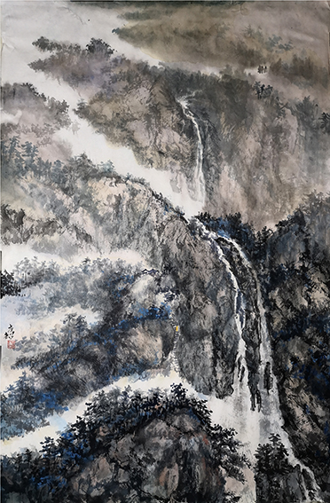 盛絜作品8《望溪泉》  规格：46cm×68cm.jpg