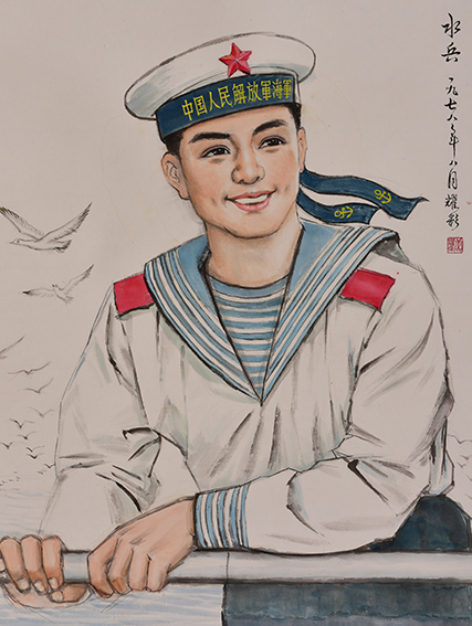 肖耀彩作品9《水兵》84X63cm.JPG