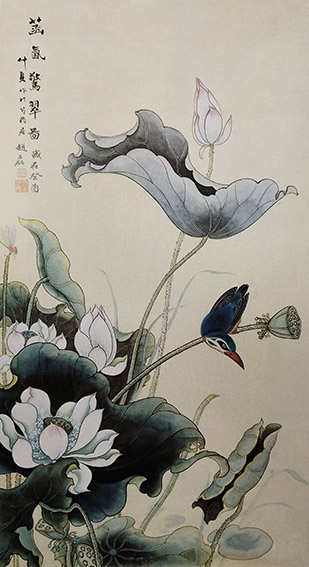 赵磊作品 《菡氤惊翠》规格：137cmx68cm.jpg