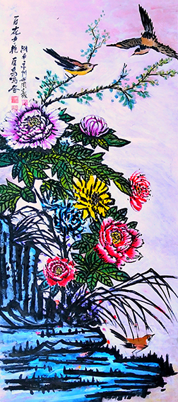 周宣成作品1《百花争艳 百鸟争春》.jpg