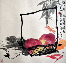 袁博生作品《九千年之桃实带福寿》.jpg