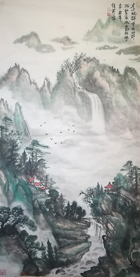白桂芹作品3《远眺群峰临四野 北望瀑水鸟相呼》.jpg