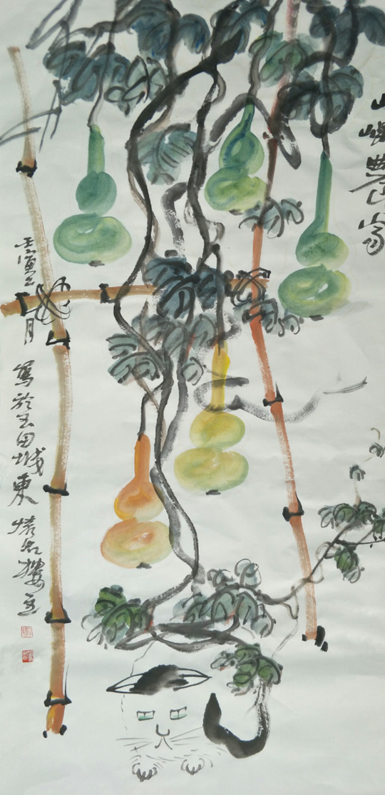 苏凤智作品《山嵎农家》规格：四尺整纸.jpg