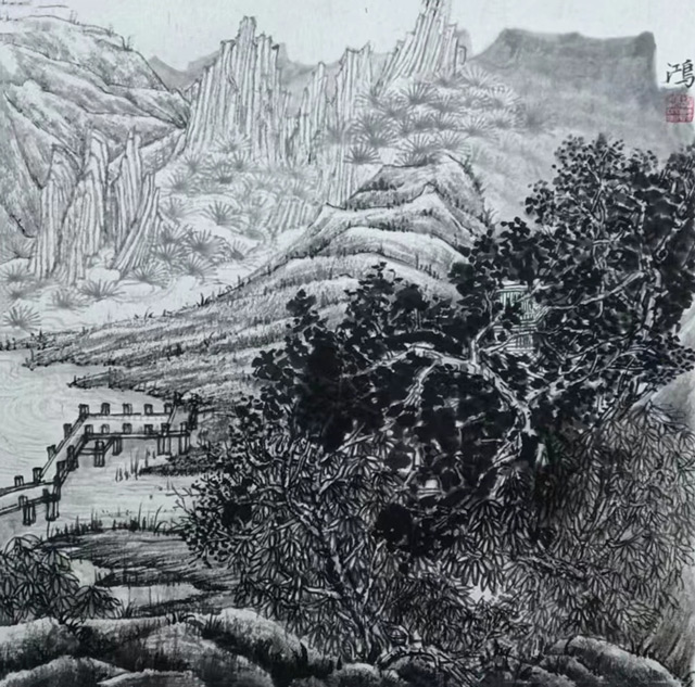 胡艳鸿作品《小园芳径》规格：40cmX40cm.jpg