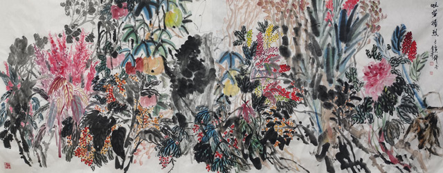 道金平作品《吐芳扬烈》规格：100cmx240cm,2022年.jpg