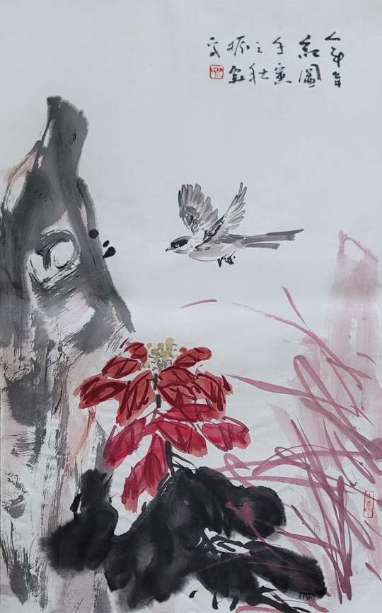 仇振霖作品《年年红图》规格：43cm×69cm.jpg