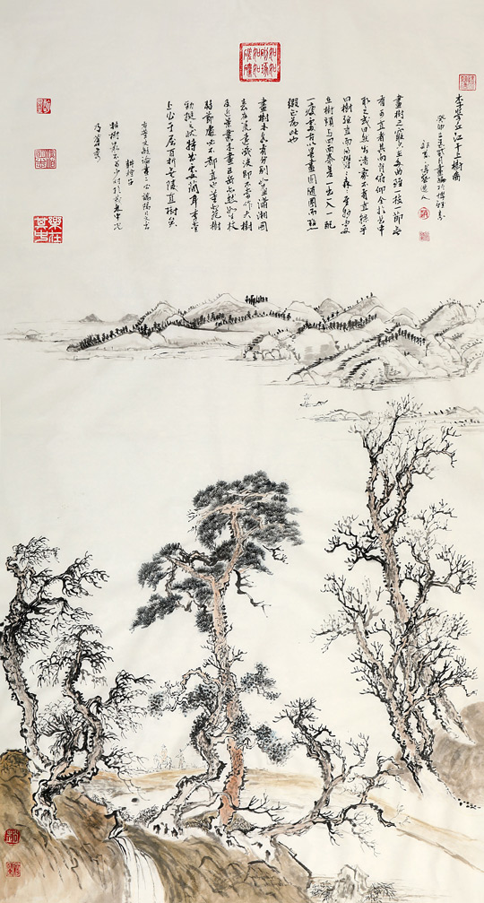 赵珂作品《李学丘江干上树图》规格：138cmx69cm.jpg