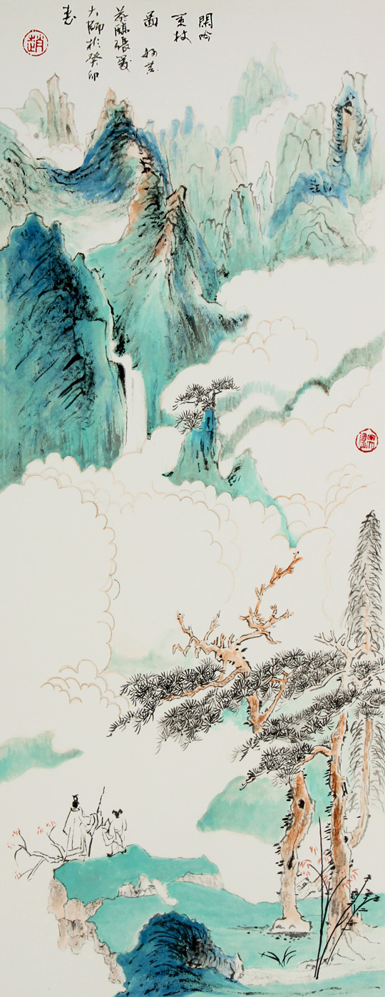 赵珂作品《闲吟策杖图》规格：138cmx69cm.jpg