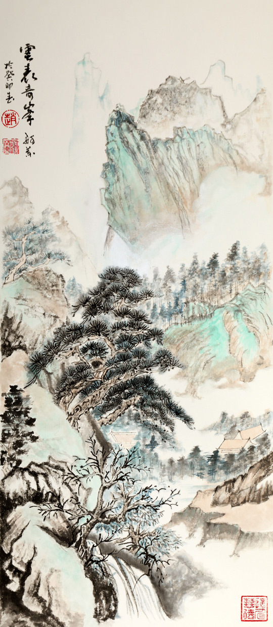 赵珂作品《云表奇峰》规格：138cmx69cm.jpg