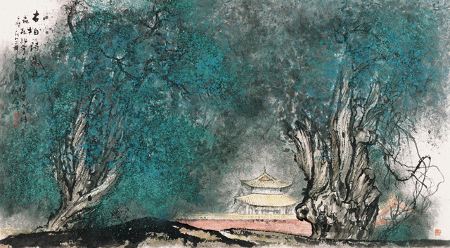 赵磊作品《古柏》规格：100cmx200cm.jpg
