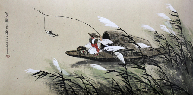 赵磊作品《吉祥有余》规格：137cmx68cm.jpg