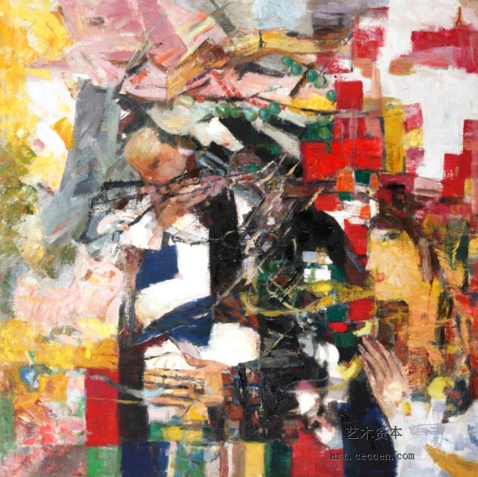 亲亲1999年作92X92cm