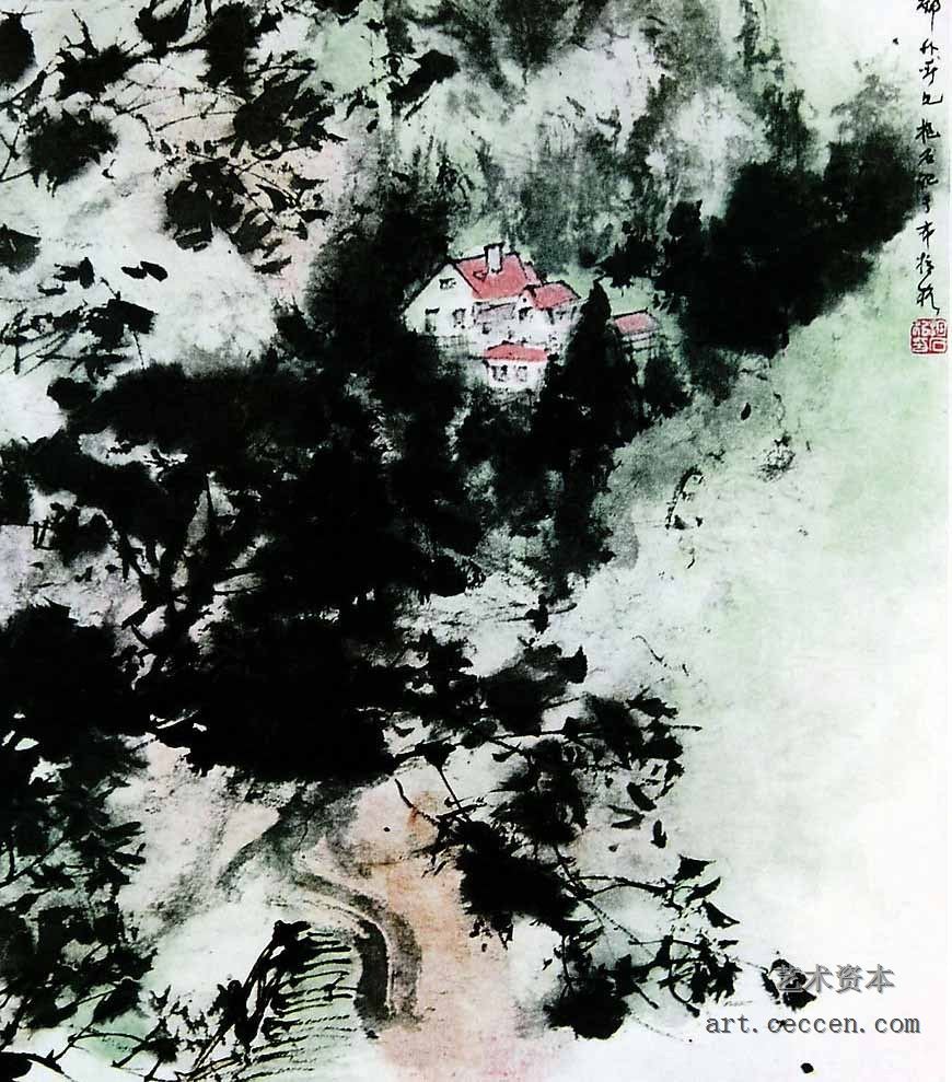 傅抱石《布拉格郊外所见》
