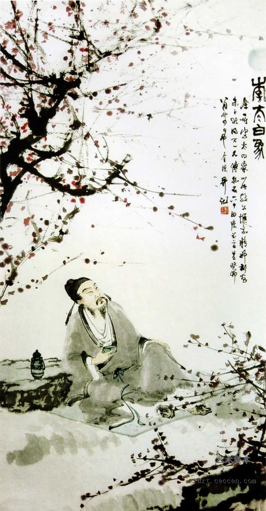 傅抱石《李太白像》