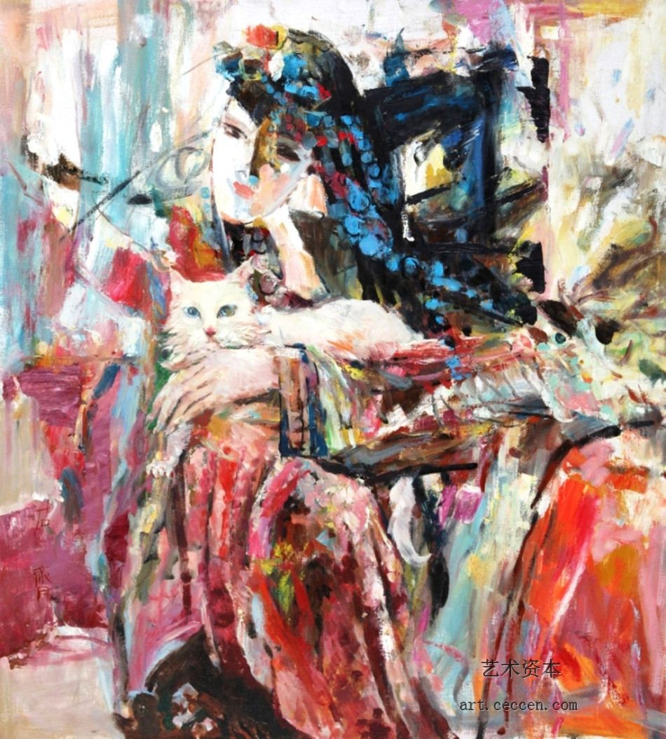 小白猫2000年作86X95cm
