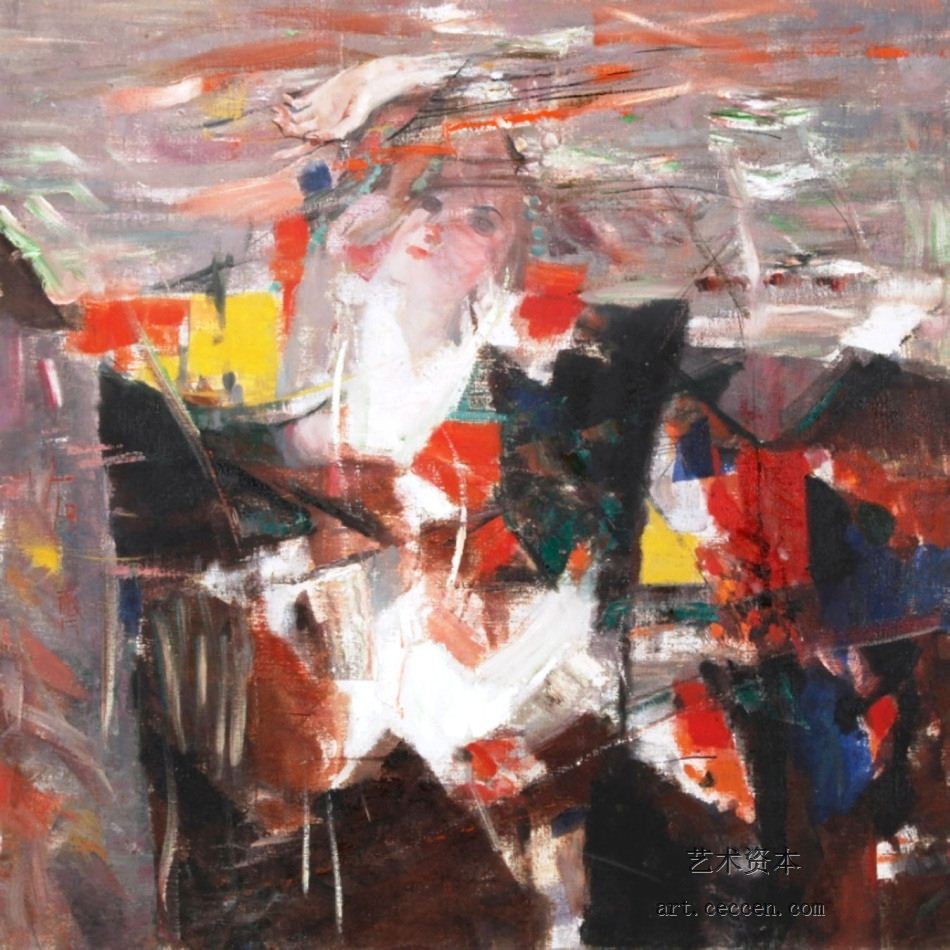 慈云佛心1986年作92X92cm