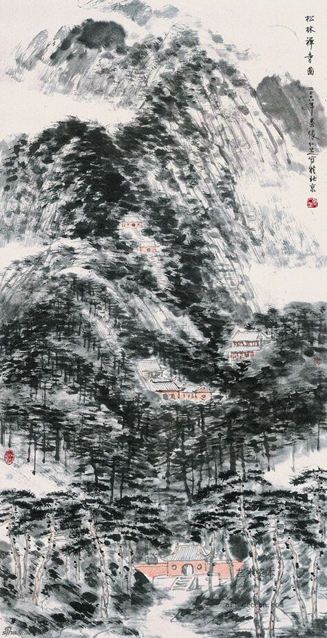 松林禅寺图
