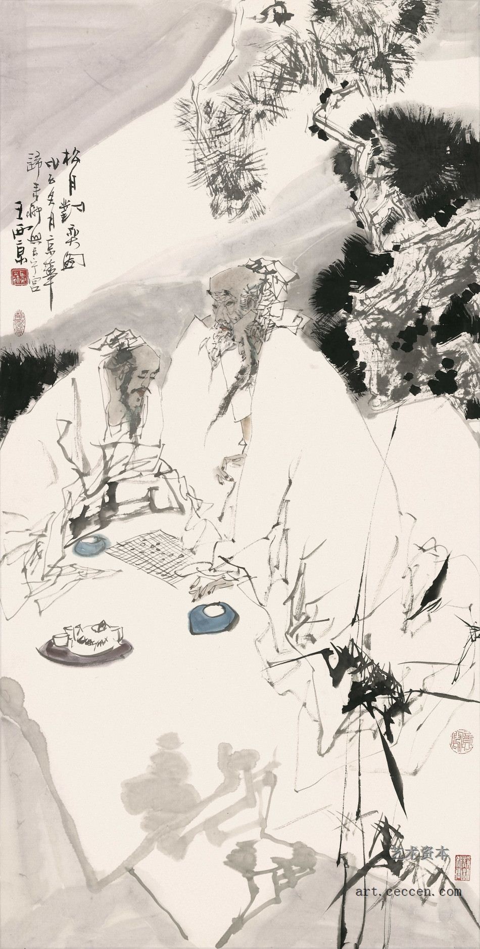 松阴对弈图136cm×68cm2008