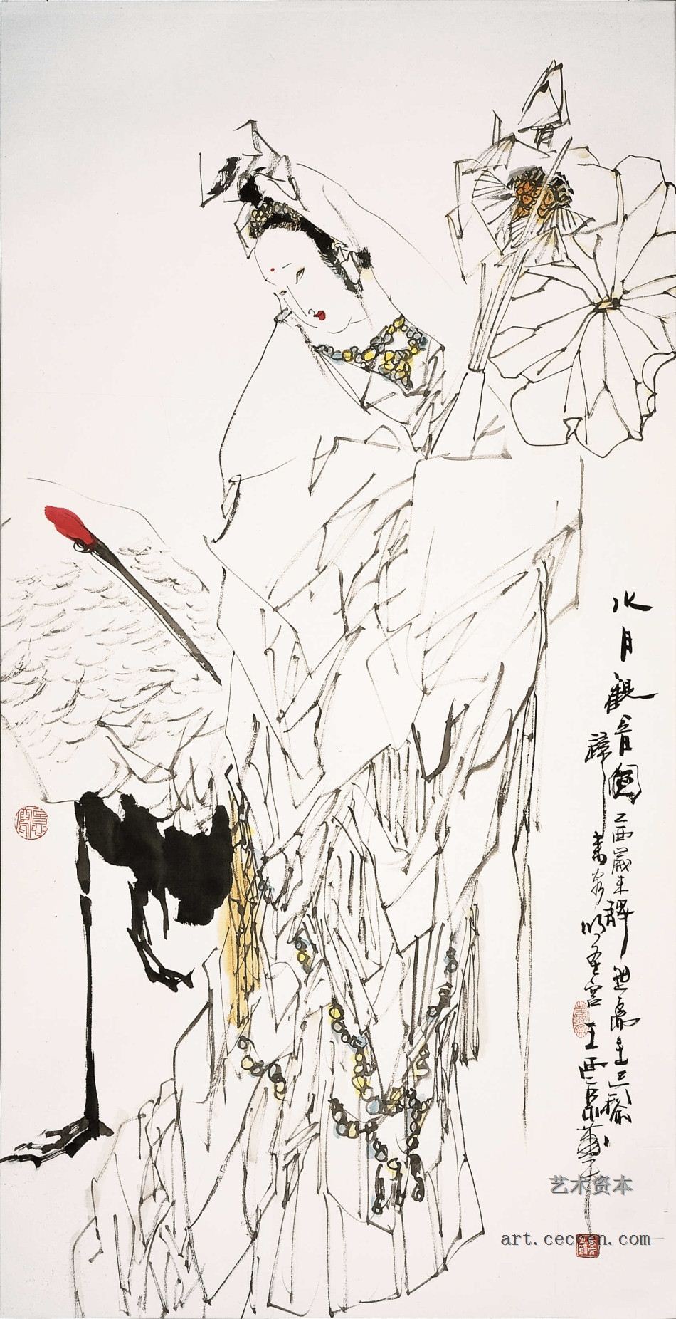 水月观观音图136cm×38cm2005