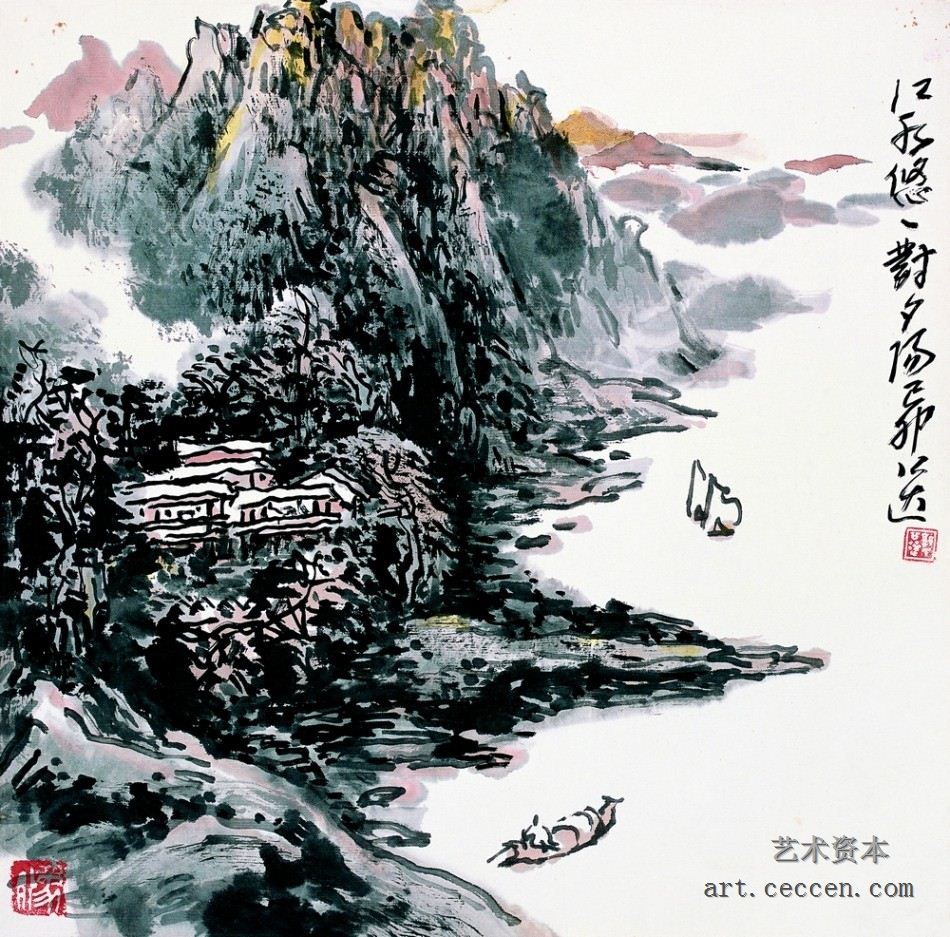 江水悠悠对夕阳