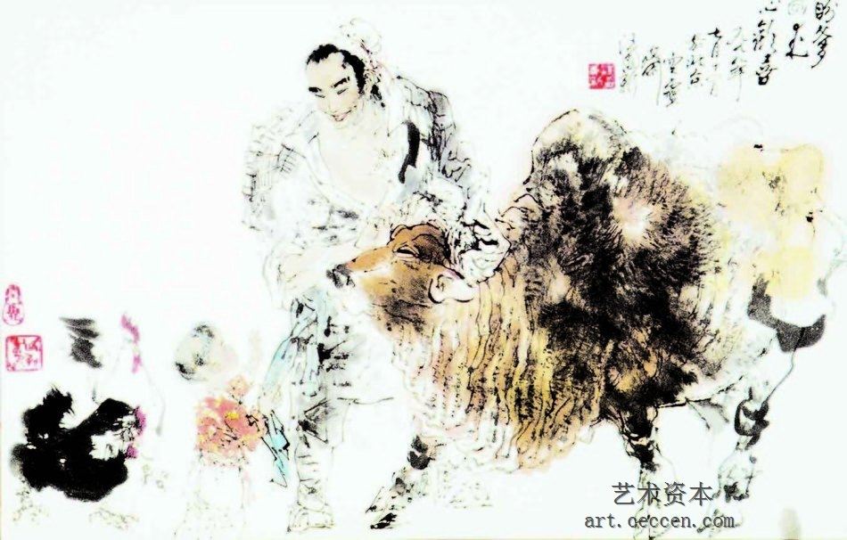 盼爹回来心欢喜46x68