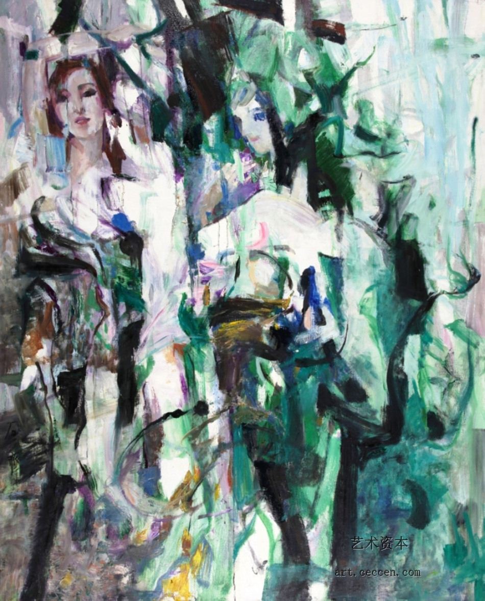 绿茵茵2001年作130X160cm