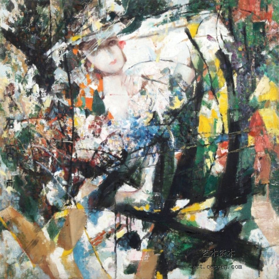 自家花园1985年作92X92cm