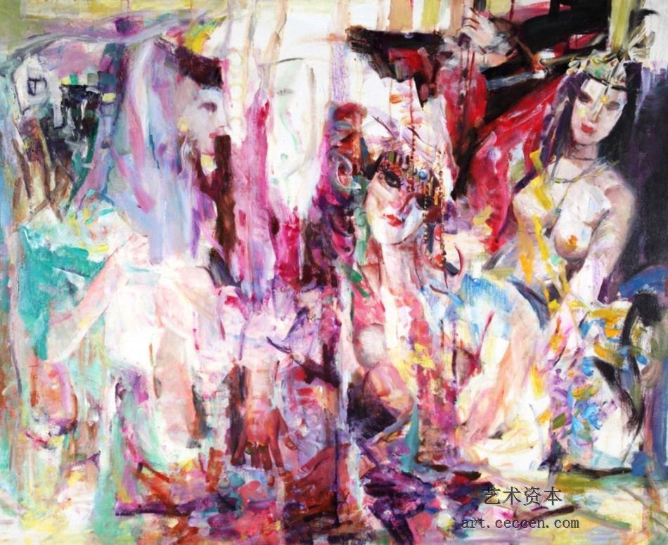 舞艳天山红2008年作130X160cm