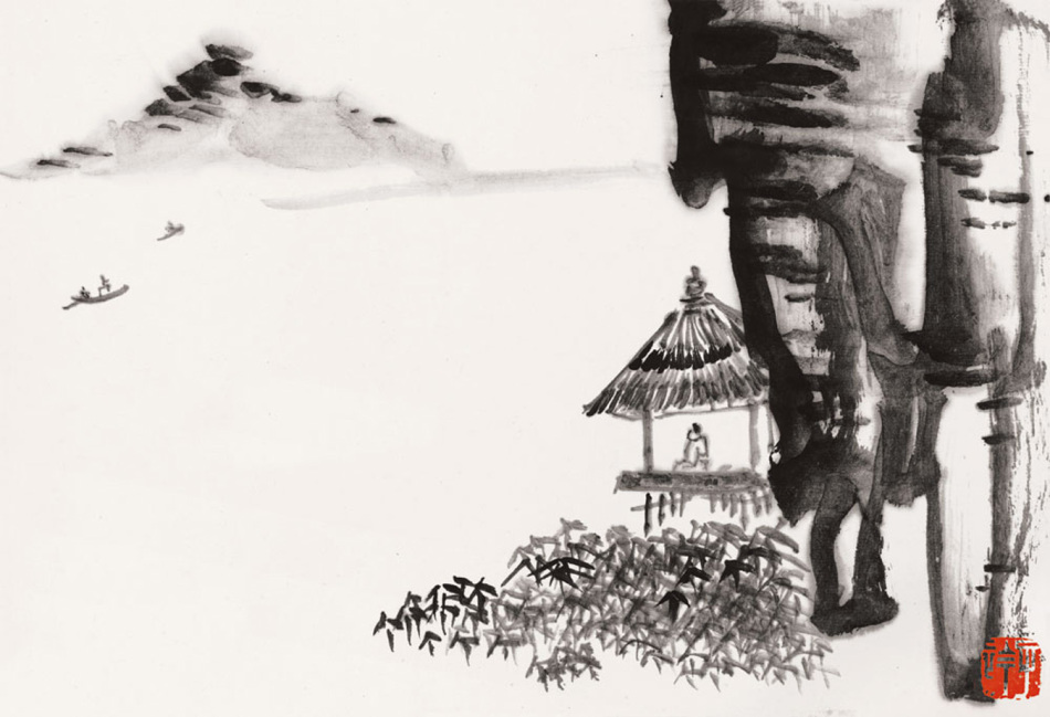 茅亭山色