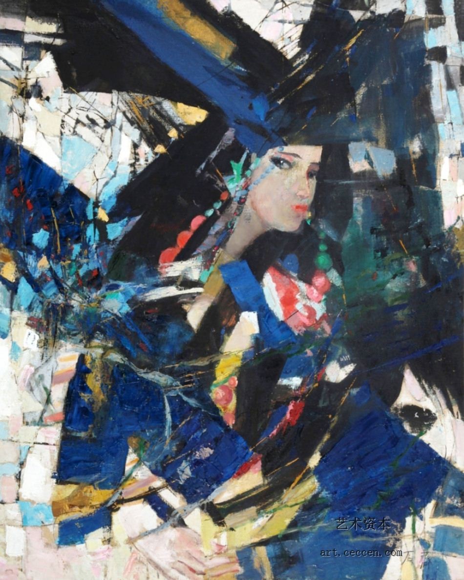 藏女1993年作80X100cm