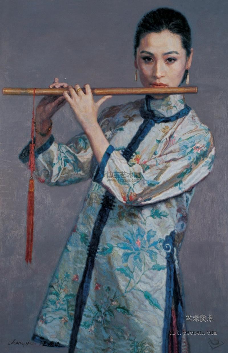 陈逸飞作品赏析：《吹笛女子》