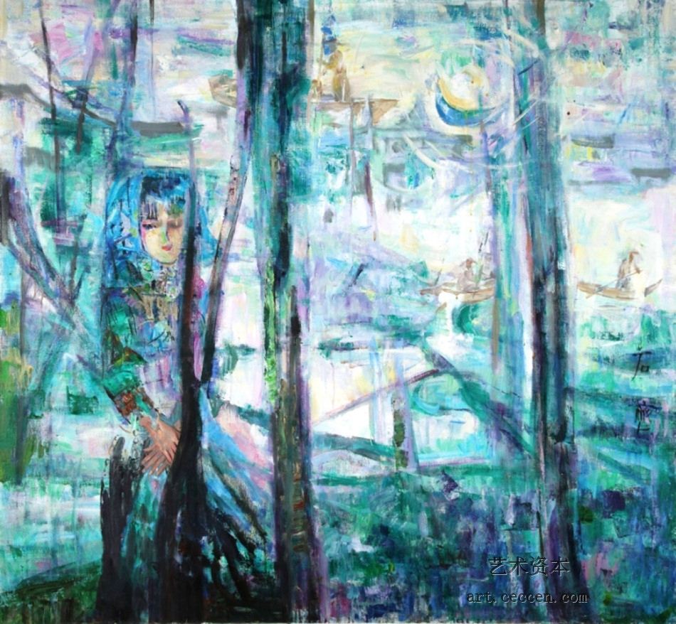 难忘的鱼村1973年作120X130cm