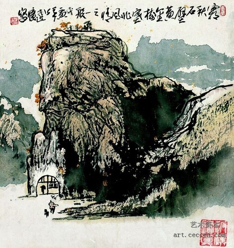 霜秋石壁黄金树，塞北风情之一般