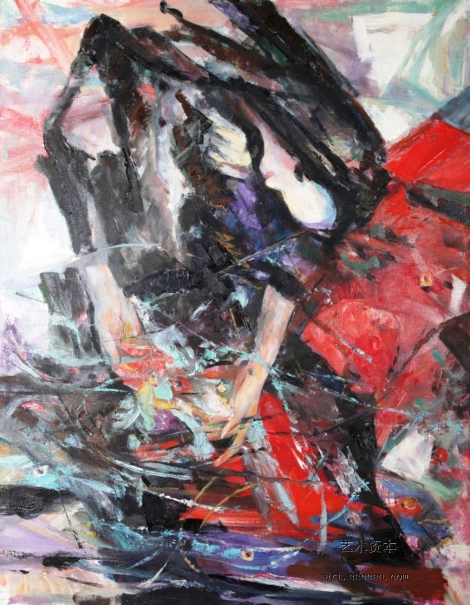 鱼戏1966年作80X103cm