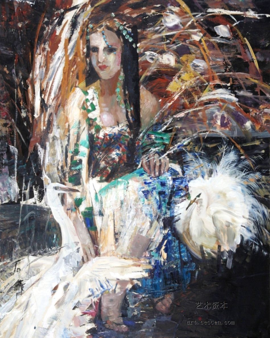 鸟缘1977年作80X100cm