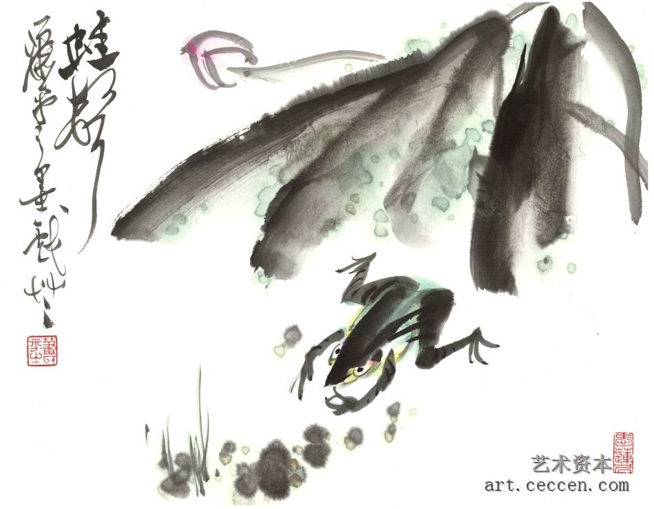 2012年萧平小品《蛙声》46x34