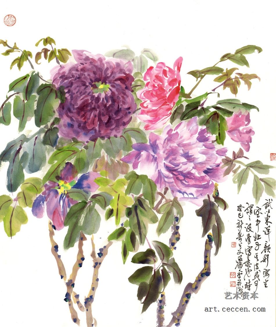 2013年萧平作品牡丹写生