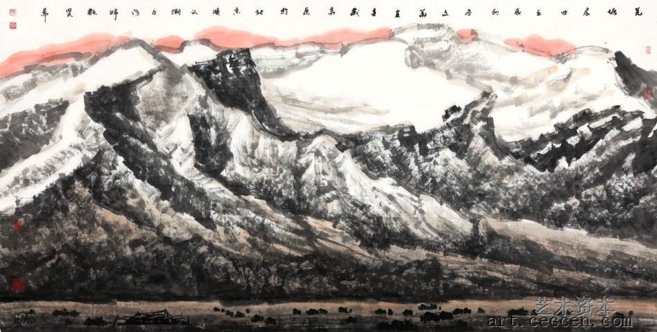 《羌塘晨曲》68×136cm2012年