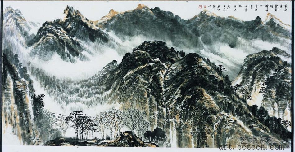 于无意处见精神，136x68cm，中国画，2011年，许钦松500