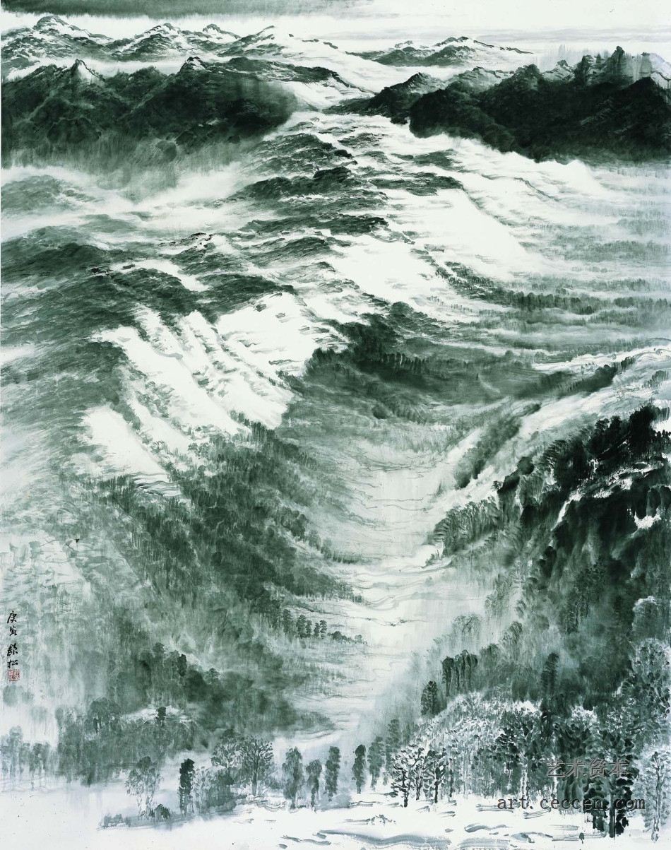 日影，许钦松，中国画，184x147cm，2010年