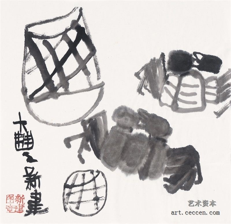 朱新建《小品》水墨宣纸32x36cm