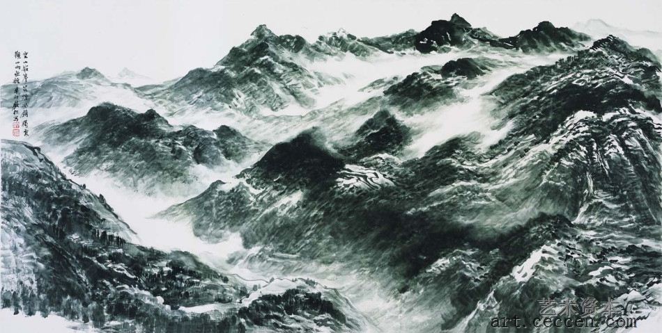 空山寂寥，136x68cm，中国画，2011年，许钦松