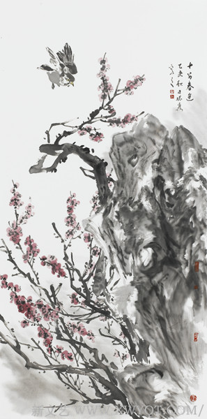 《十分春色图》68x136cm