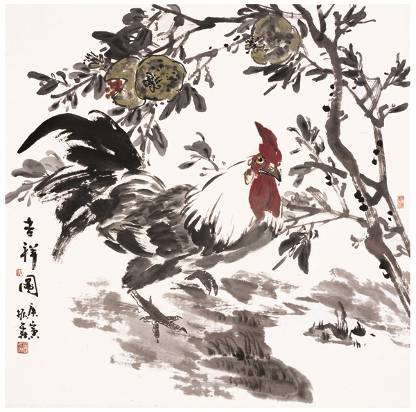 《吉祥图》68x68cm