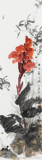 《君子美人图》34x138cm
