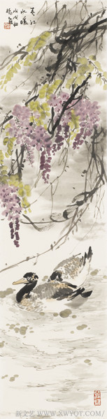 《春江水暖》34x138cm