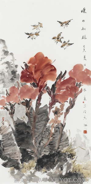 《暖曰秋艳》69x138cm