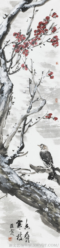 《香郁寒枝》34x138cm