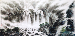 《云山飞瀑》（133cmx67cm）