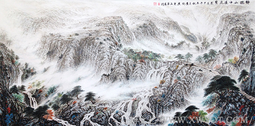 《静听山中溪流声》（133cmx67cm）
